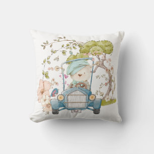 Coussin Nom de la voiture de l'ours mignonne vintage Baby 