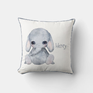 Coussin Nom de l'éléphant animal du bois mignon Nursery