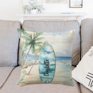 Coussin Nom des palmiers de plage de surbord
