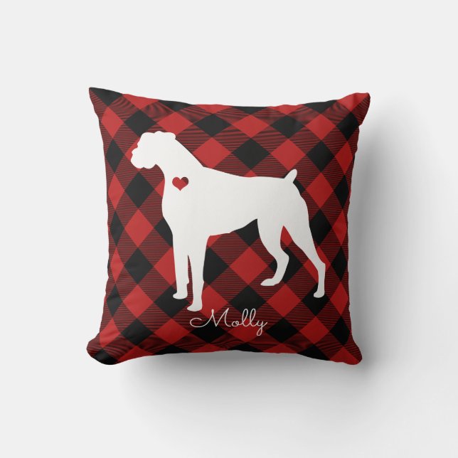 Coussin Nom du chien préposé Noël de la boîte (Recto)