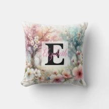 Nom du monogramme sur l'aquarelle Fleurs en pastel