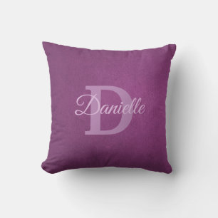 Coussin Nom élégant Monogram Modèle Initial D Script