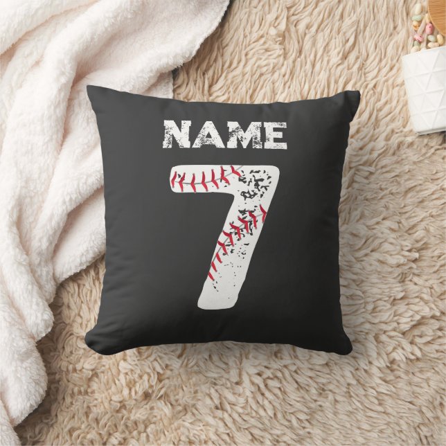 Coussin Nom et numéro 7 Baseball, Baseball Team (Couverture)