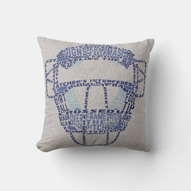 Coussin Nom et numéro Jersey Style Baseball Catcher Coussi (Recto)