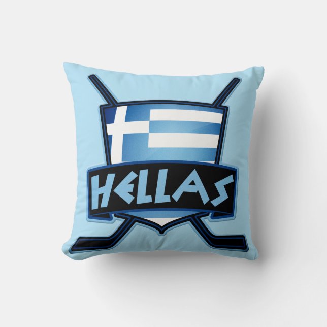 Coussin Nom Et Numéro Logo De Hockey De Grèce (Recto)