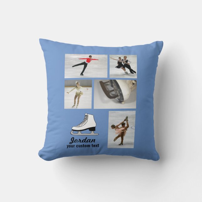 Coussin Nom fait sur commande de patineur de collage de (Recto)