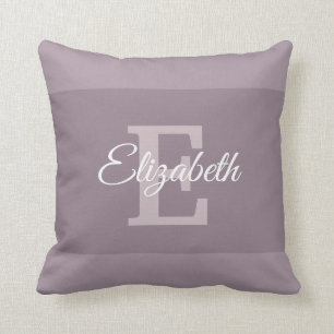 Coussin Nom Monogramme Lettre initiale E Élégant Script
