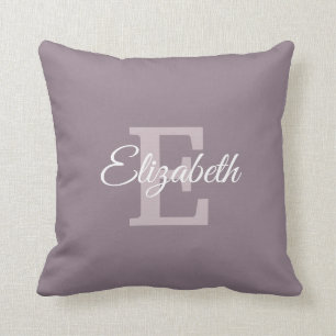 Coussin Nom monogramme Lettre initiale E Script moderne