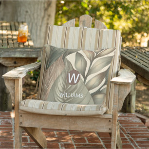 Coussin Nom Monogramme Tropical