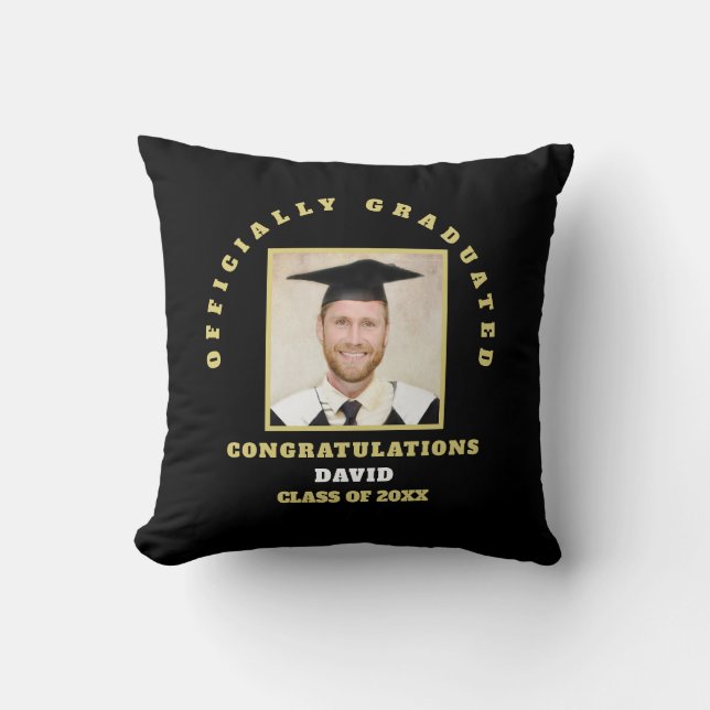 Coussin Nom officiel de la photo Fêtes Noir (Recto)