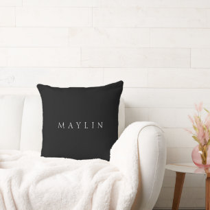 Coussin Nom ou mot classique Noir et blanc