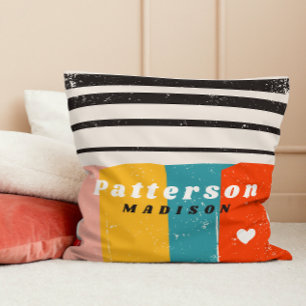 Coussin Nom personnalisé Abstrait coloré du milieu du sièc