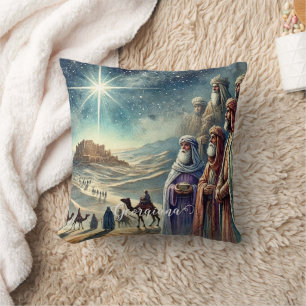 Coussin Nom personnalisé Aquarelle Vintage Trois hommes sa