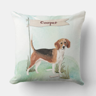 Coussin Nom personnalisé Beagle chien animal