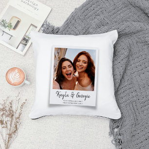 Coussin Nom personnalisé Bestie Photo Amis Soeurs BFF Fun