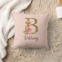 Nom personnalisé Blush Rose dorée Lettre B