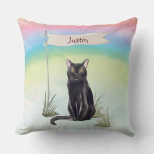 Coussin Nom personnalisé Chat Bombay Animal de compagnie