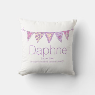 Coussin Nom personnalisé Daphné bunple violet personnalisé