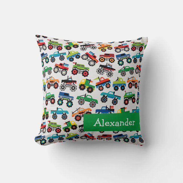 Coussin Nom personnalisé des camions (Recto)