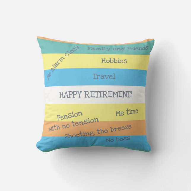 Coussin Nom Personnalisé Drôle Retraite Pas D'Horloge Tens (Recto)