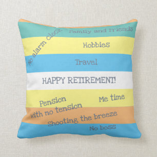 Coussin Nom Personnalisé Drôle Retraite Pas D'Horloge Tens