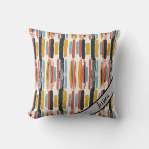 Coussin Nom personnalisé du Motif Boho Retro