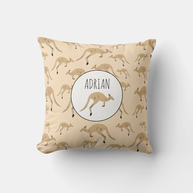 Coussin Nom personnalisé du Motif Kangaroo australien (Recto)