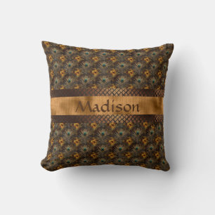 Coussin Nom personnalisé Elegant Gold