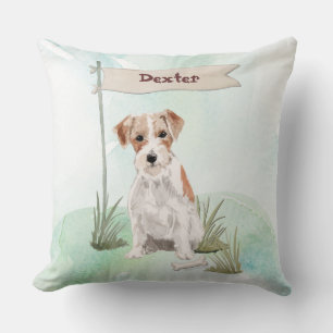 Coussin Nom personnalisé Fil Haired Jack Russell Chien de