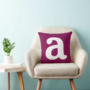 Coussin Nom personnalisé Initial Stylé Moderne Minimaliste