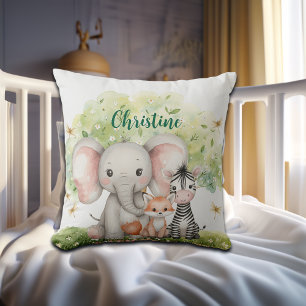 Coussin Nom personnalisé Jungle Animaux libellules