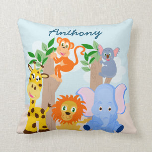 Coussin Nom personnalisé par animaux drôles