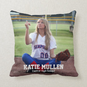 Coussin Nom personnalisé par photo et équipe de joueur d