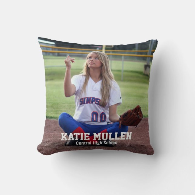 Coussin Nom personnalisé par photo et équipe de joueur de (Recto)