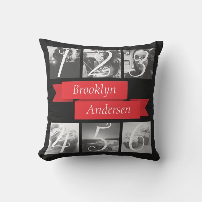 Coussin Nom personnalisé Photo Créer votre propre photo (Recto)