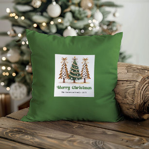 Coussin Nom personnalisé pour les fêtes de Noël avec motif