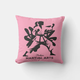 Coussin Nom personnalisé, texte et couleur Arts martiaux