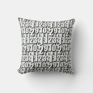 Coussin Nombres Enfants Noir Blanc