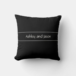 Coussin Noms de couple personnalisés minimalistes modernes