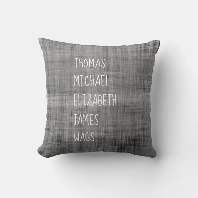 Coussin NOMS de famille Décor blanc (Recto)