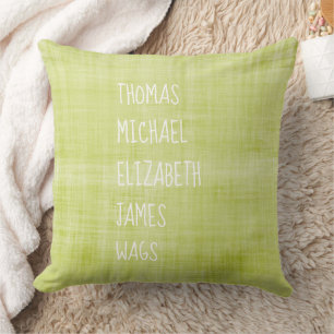 Coussin Noms de famille Décor vert intemporel Keepsaké