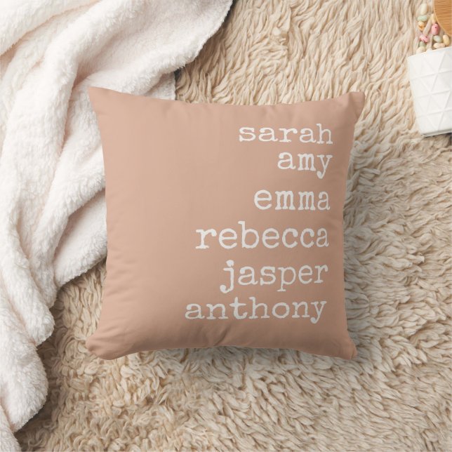 Coussin Noms de famille personnalisés du Rose flush Monogr (Couverture)