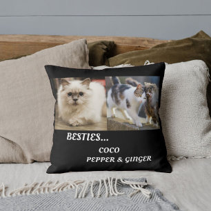 Coussin Noms de photos de chats amis animaux familiers BFF