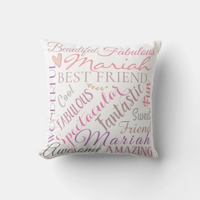 Coussin Noms et mots d'amour personnalisés 'n amitié (Recto)