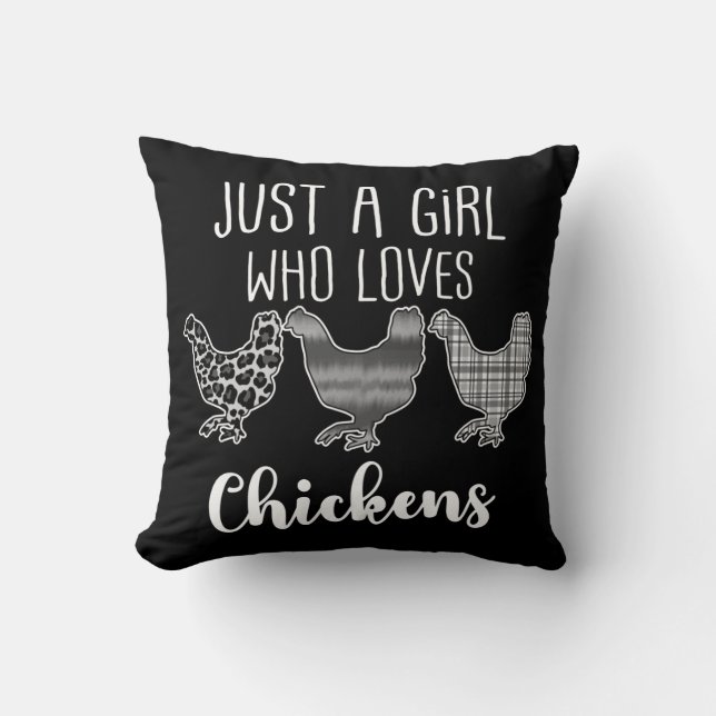 Coussin Non 2/2, Juste Une Fille Qui Aime Les Poulets, Drô (Recto)