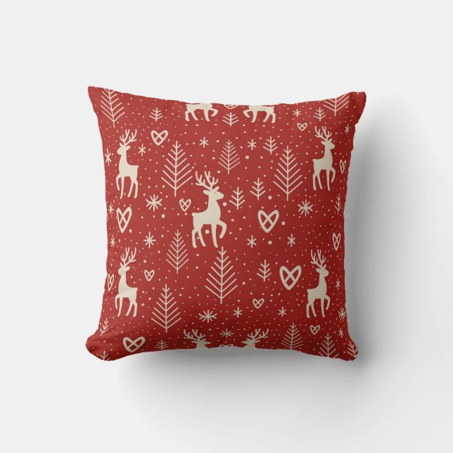 Coussin Nordic Yuletide Reindeer (Recto)
