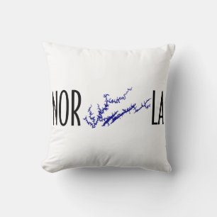 Coussin Norris Lake Tennessee Noir Bleu Rivage Art