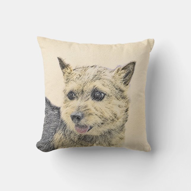 Coussin Norwich Terrier Peinture - Cute Original Dog Art (Recto)
