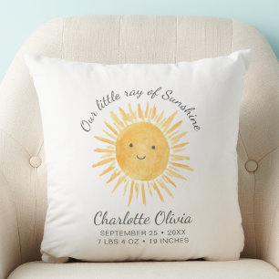 Coussin Nos Petits Rayons De Soleil Statistiques De Naissa