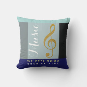 Coussin note de clef dorée, musique merveilleuse
